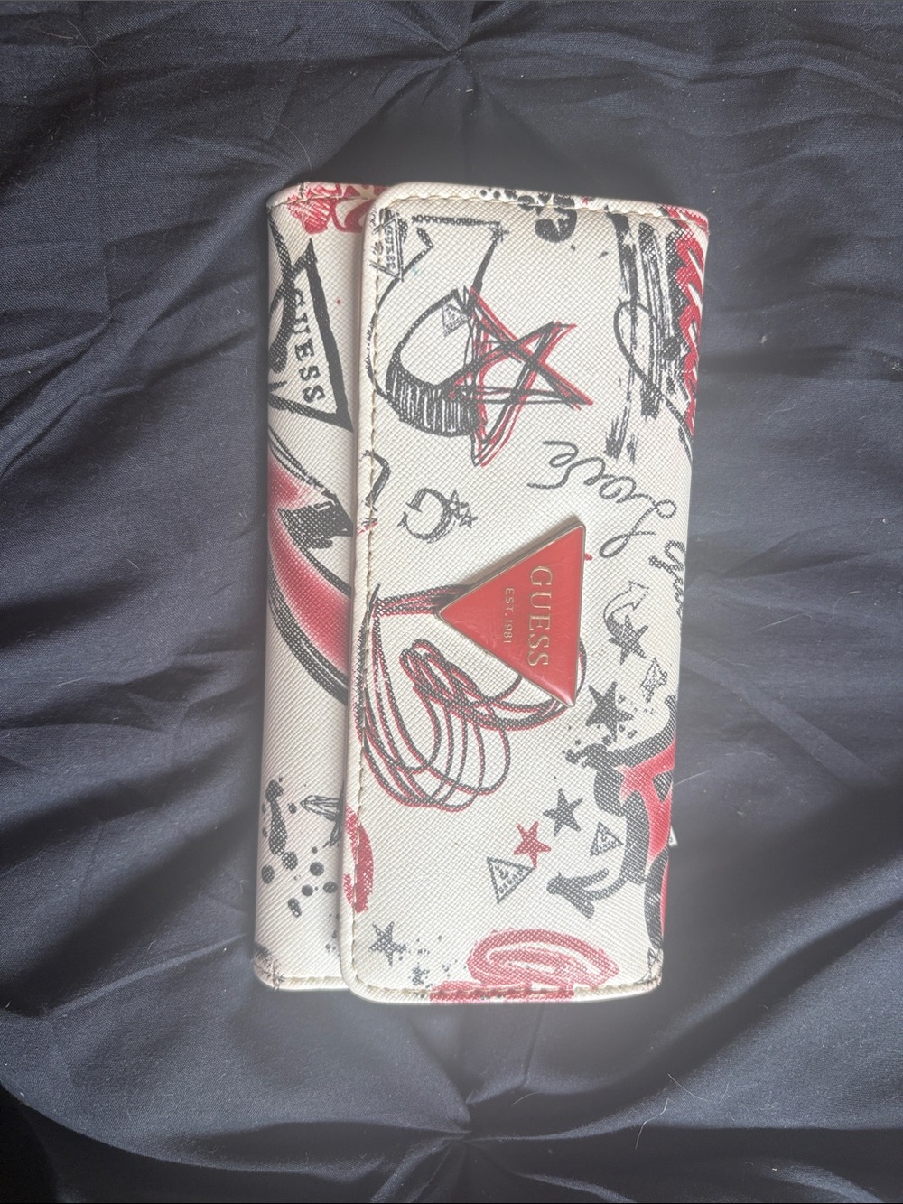 GUESS Red & White Graphicwallet